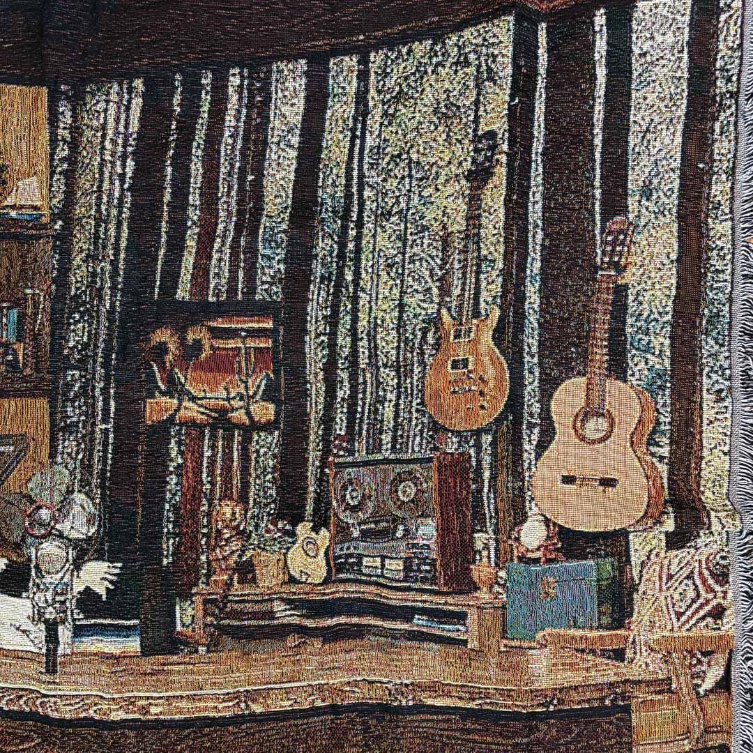 vintageラグ カーペット 山小屋 ギター 地球儀 1952 vintageラグ カーペット 山小屋 ギター 地球儀 1952 - メルカリ
