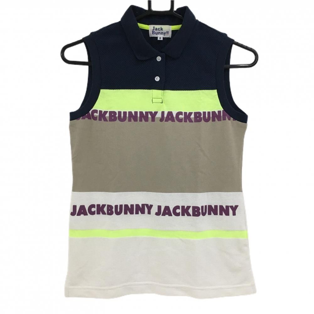美品】ジャックバニー ノースリーブポロシャツ ネイビー