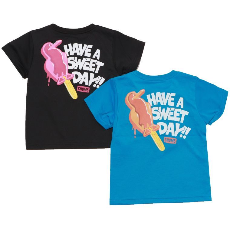 大得価，限定SALE CHUMS チャムス CH21-1372 ドライTシャツ グラフィックTシャツ トップス Tシャツ 半袖 UVカット 速乾 遮熱 キッズサイズ ユニセックス Tシャツ
