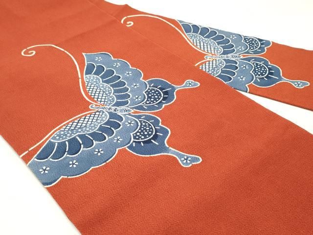 舞蝶文 紅海老茶色