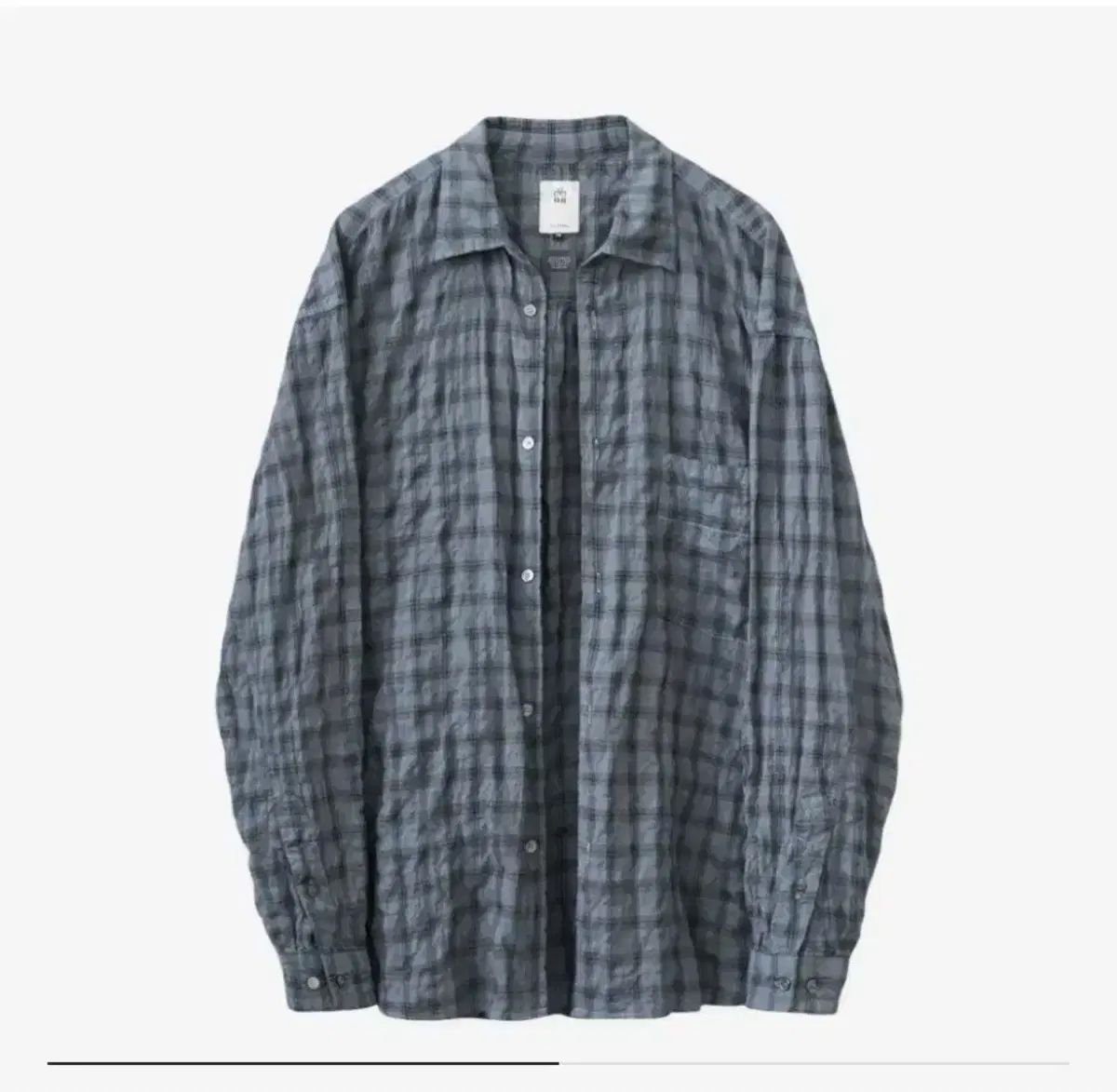 3 POLYTERU 国 チェック シャツ ダイド 青 country check