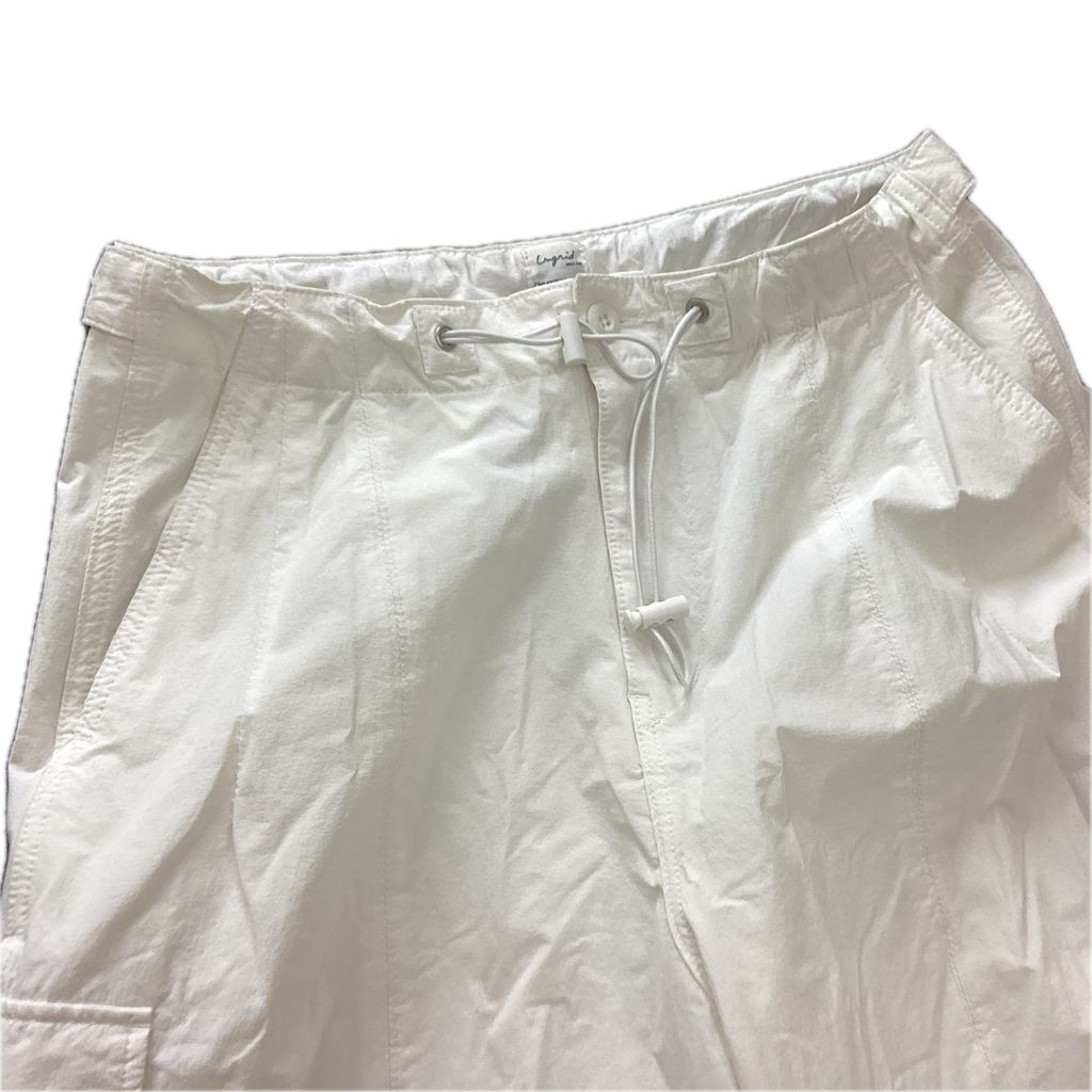 ungrid ナイロン混ミリタリールーズパンツ ホワイト ☆アングリッド