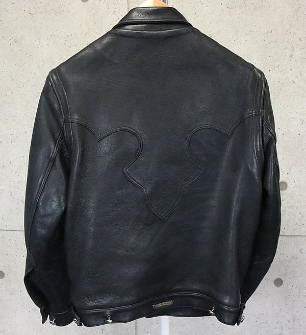 銀座店 クロムハーツ クラシックジーン レザー ジャケット XS 91374