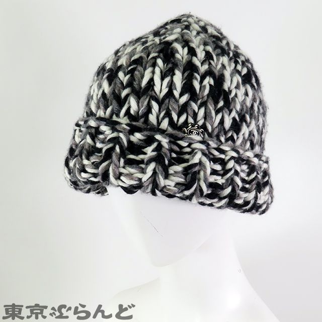 シャネル CHANEL ニット帽 P54758K07146 ブラックxグレーxホワイト