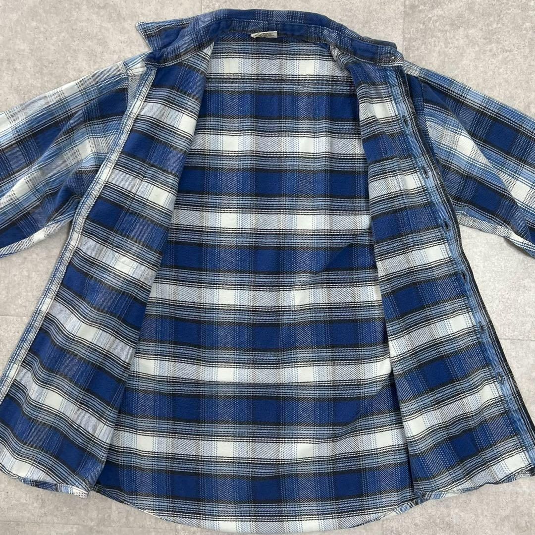 FIVE BROTHER ファイブブラザー　ネルシャツ　90s 青　チェック M FIVE BROTHER ファイブブラザー ネルシャツ 90s 青 チェック M