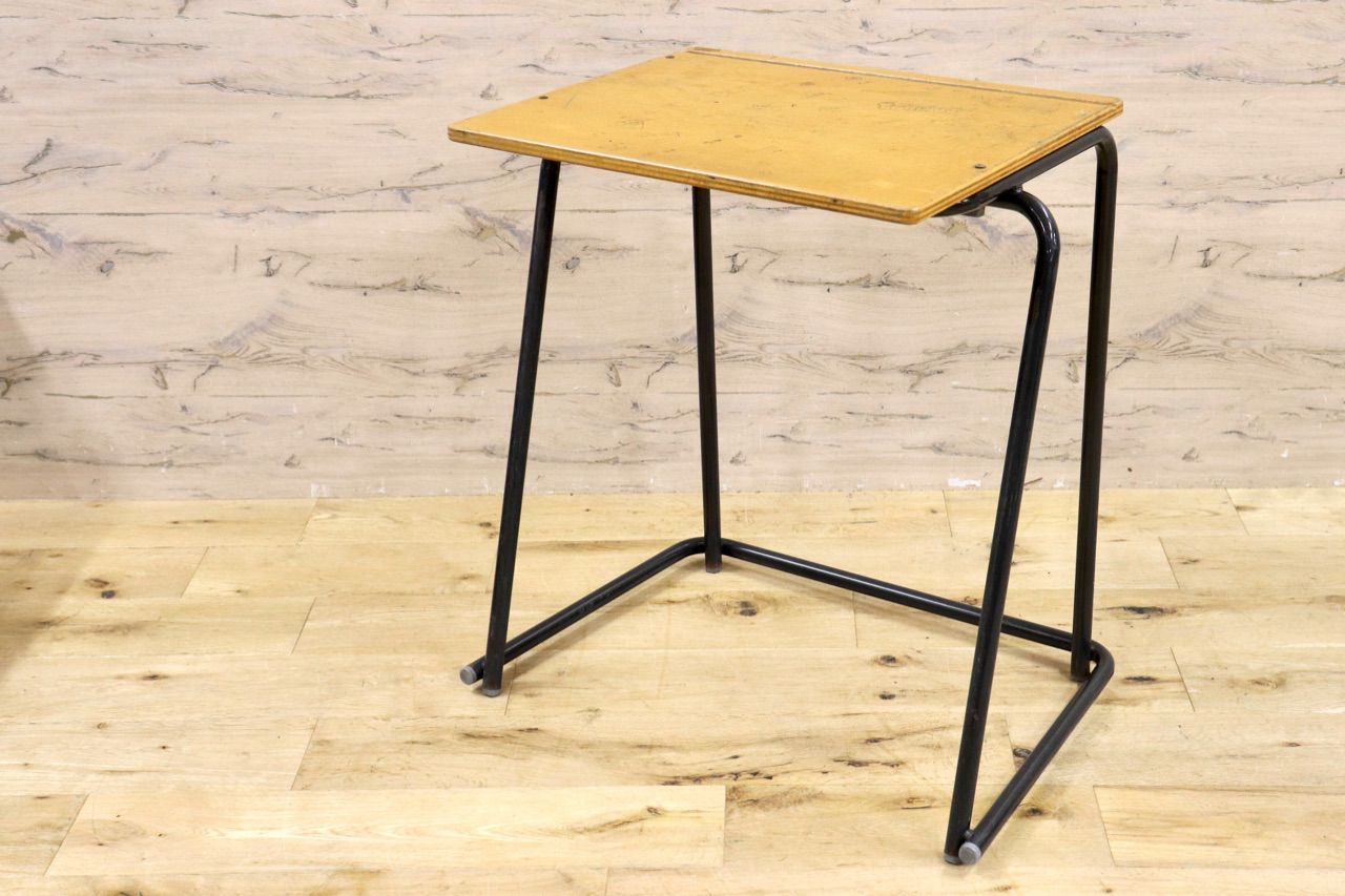 GMIS215D○西洋 イギリス スクールデスク ナチュラル ヴィンテージ 学校机 勉強机 パソコンデスク 簡易テーブル インダストリアル 什器