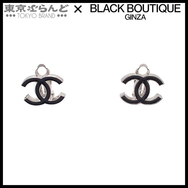 シャネル CHANEL イヤリング シルバー ブラック メタル ココ シャネル CHANEL イヤリング シルバー ブラック メタル ココ