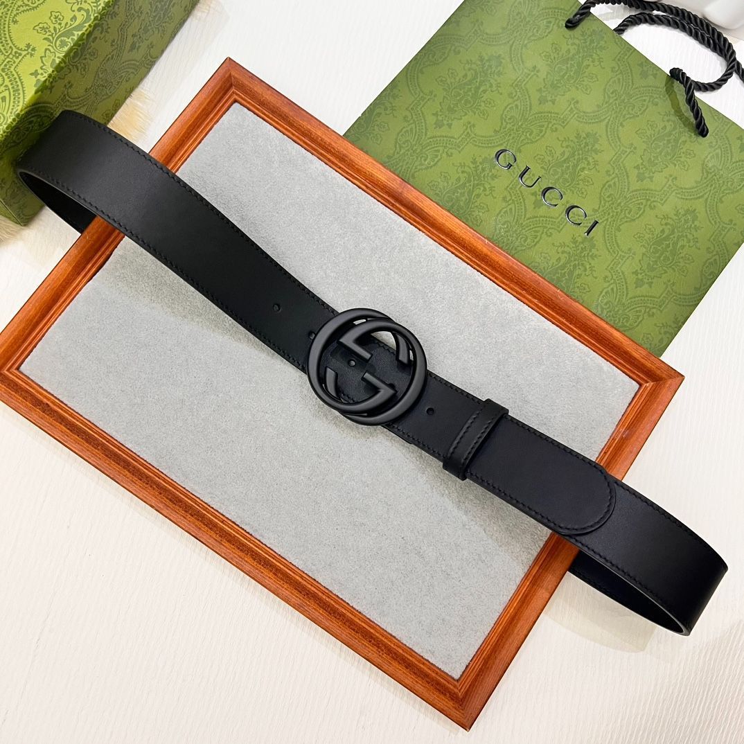 即購入値下げコメントお願いします❁ GUCCI グッチ ベルト 今日特価】Gucci 2024 年式 3.8cm 幅 輸入生地 & 本革ベルト-2