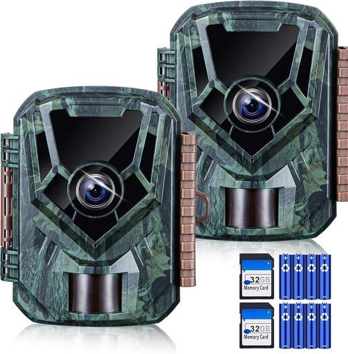KJK　トレイルカメラ2台セット(28日までの出品です) KJKトレイルカメラ小型防犯カメラ野生動物監視カメラ2台入り動画