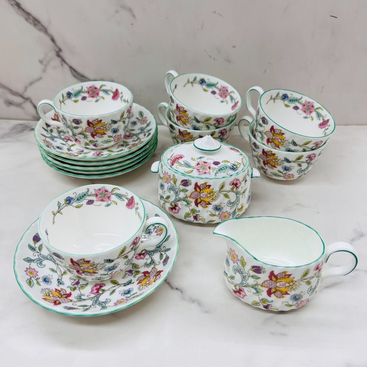 MINTON ミントン ハドンホール カップ＆ソーサー ミルクピッチャー シュガーポット 8点セット
