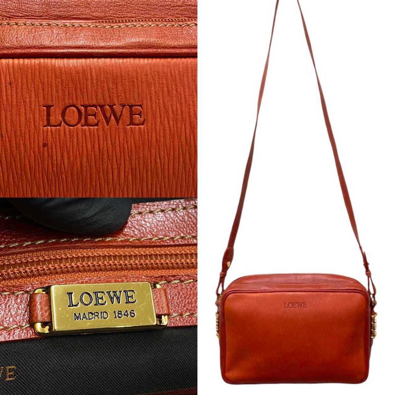 極 美品 レア LOEWE ロエベ ベラスケス ツイスト 金具 レザー 本革