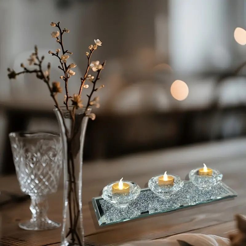 中古 北欧 クリスタルガラス キャンドルホルダー フラワーベース