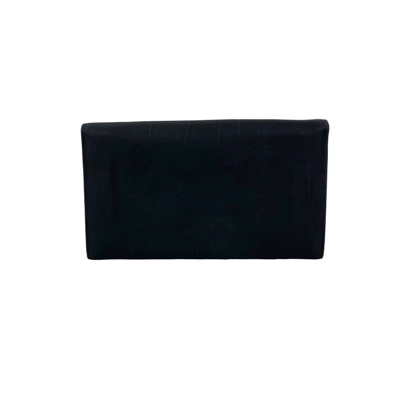 保存 き PRADA プラダ 三角ロゴ 金具 ナイロン サフィアーノ レザー 本革 二つ折り財布 長財布 ウォレット ブラック 10313