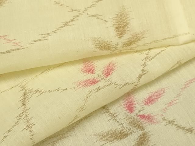 平和屋着物＊夏物 小紋 紗 枝花文 AABB8848sx