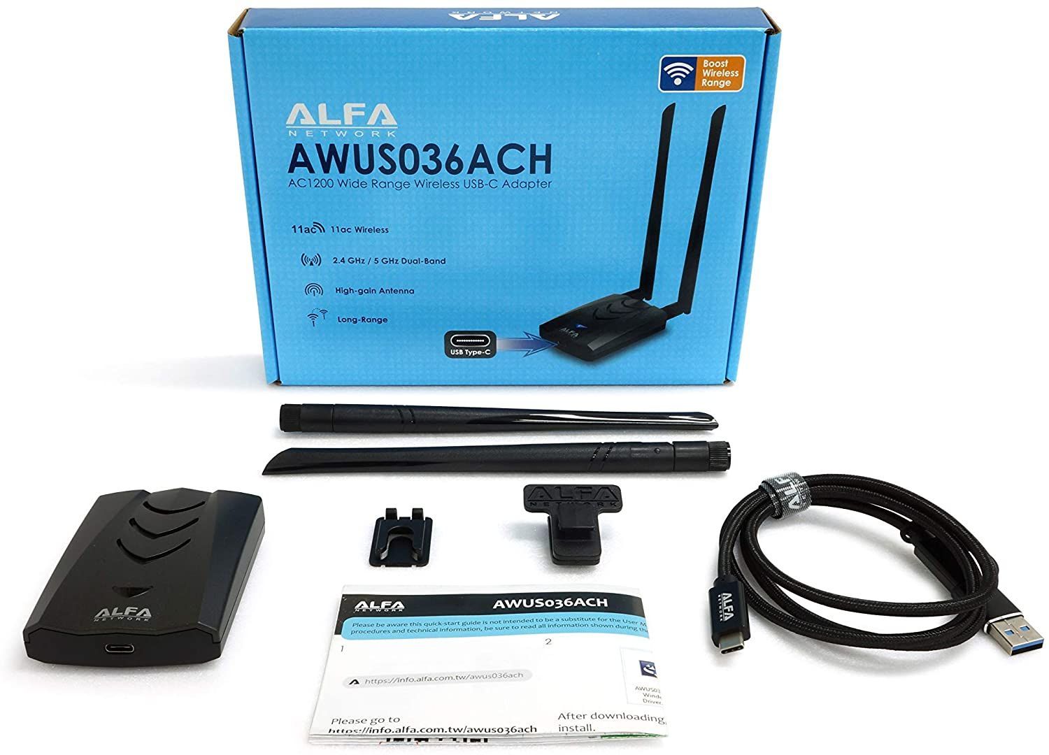 新品 未開封】ALFA AWUS036ACH V2 無線LAN USBアダプターハイパワー Mac Kali Linux 対応 - メルカリ