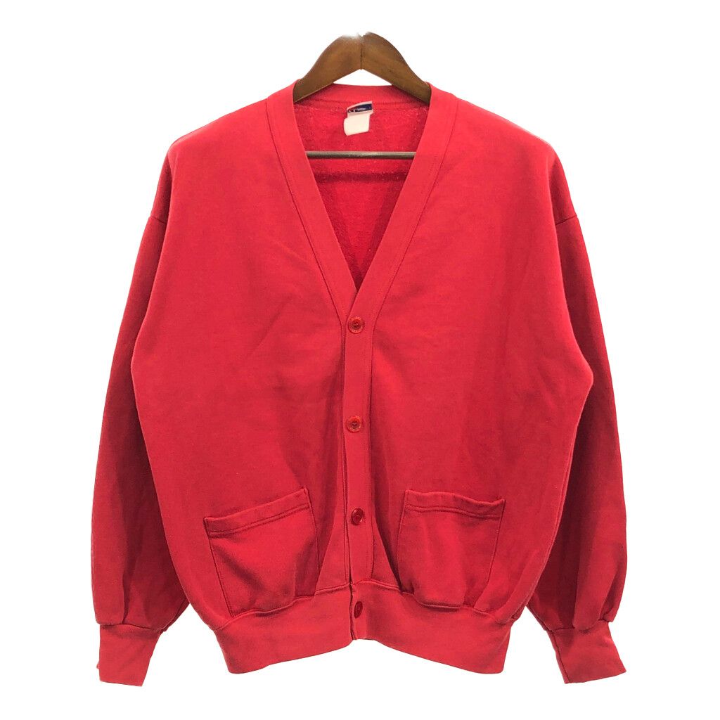 Quitman USA 90s ビンテージ スウェット シャツ カーディガン 90年代 USA製 Quitman スウェット カーディガン レッド (メンズ L相当