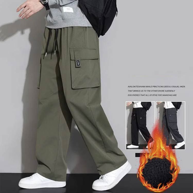 メンズ 裏起毛 防寒服 太め パンツ アウトドア トレッキング