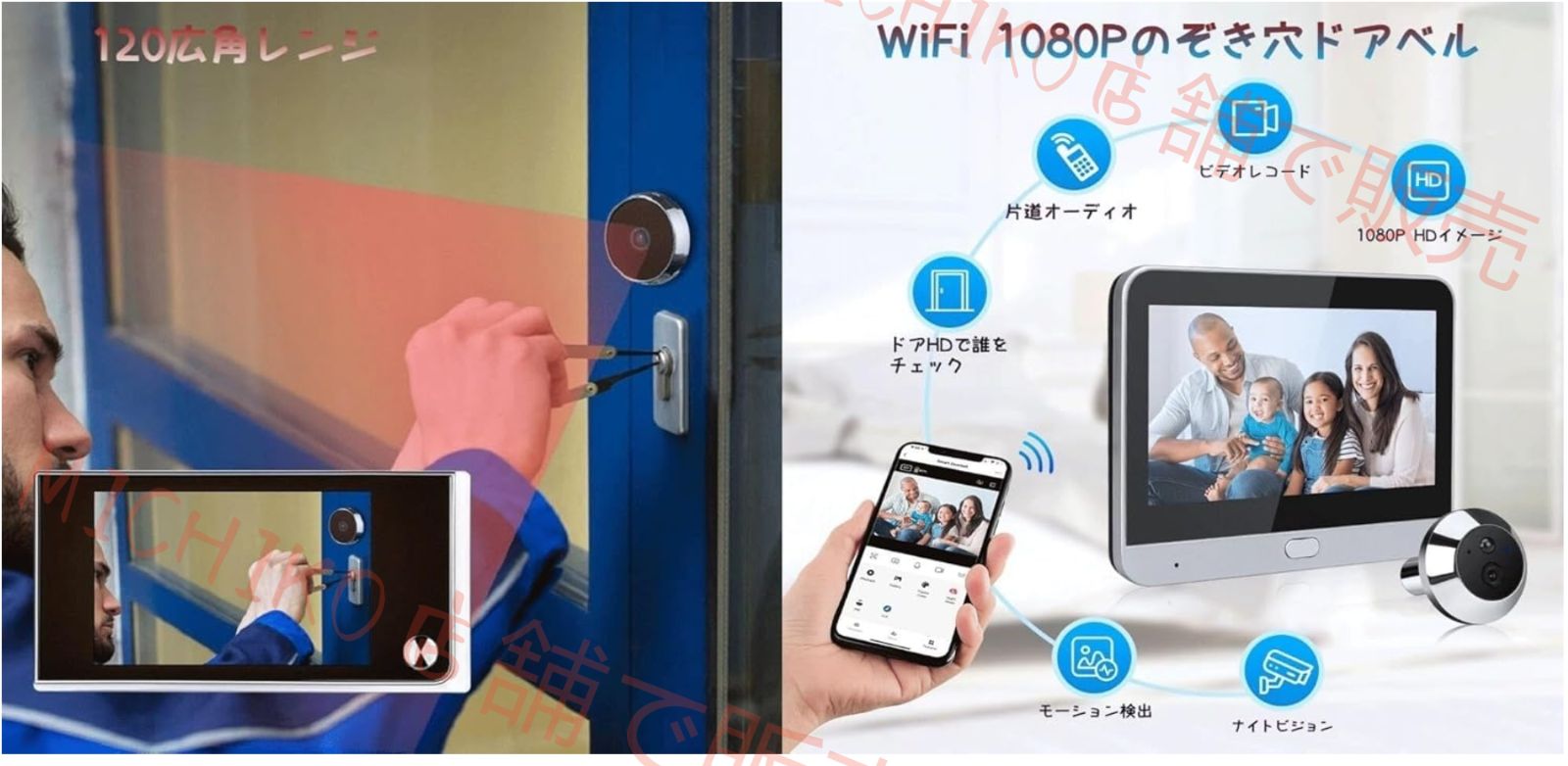 新登場インターホン ワイヤレステレビドアホン カメラ付き インターホン ドアベル - スイッチボット 双方向音声会話 遠隔 広角 工事不要 盗難防止 防水 モニター親機 カメラ付き玄関子機 スマート盗難防止ドア 300PA 4.3インチ CHRISTIANNAURATH_COM_BR