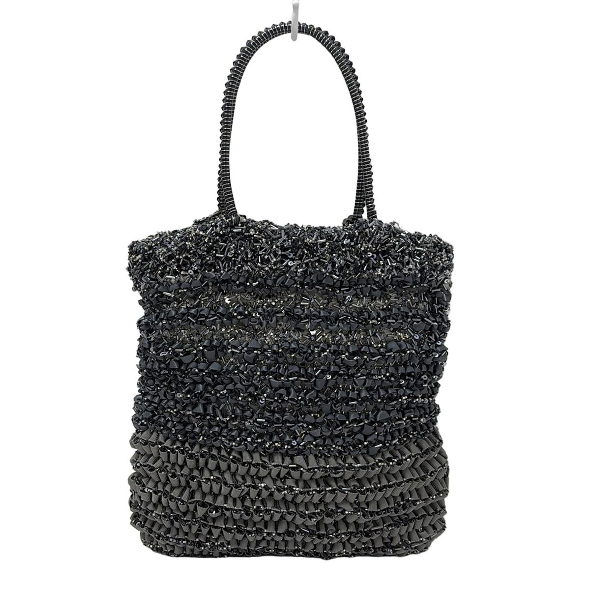 ANTEPRIMA MISTO アンテプリマミスト トートバッグ - ダークグレー×グレー×マルチ ビーズ スパンコール DECORATOM_COM_BR