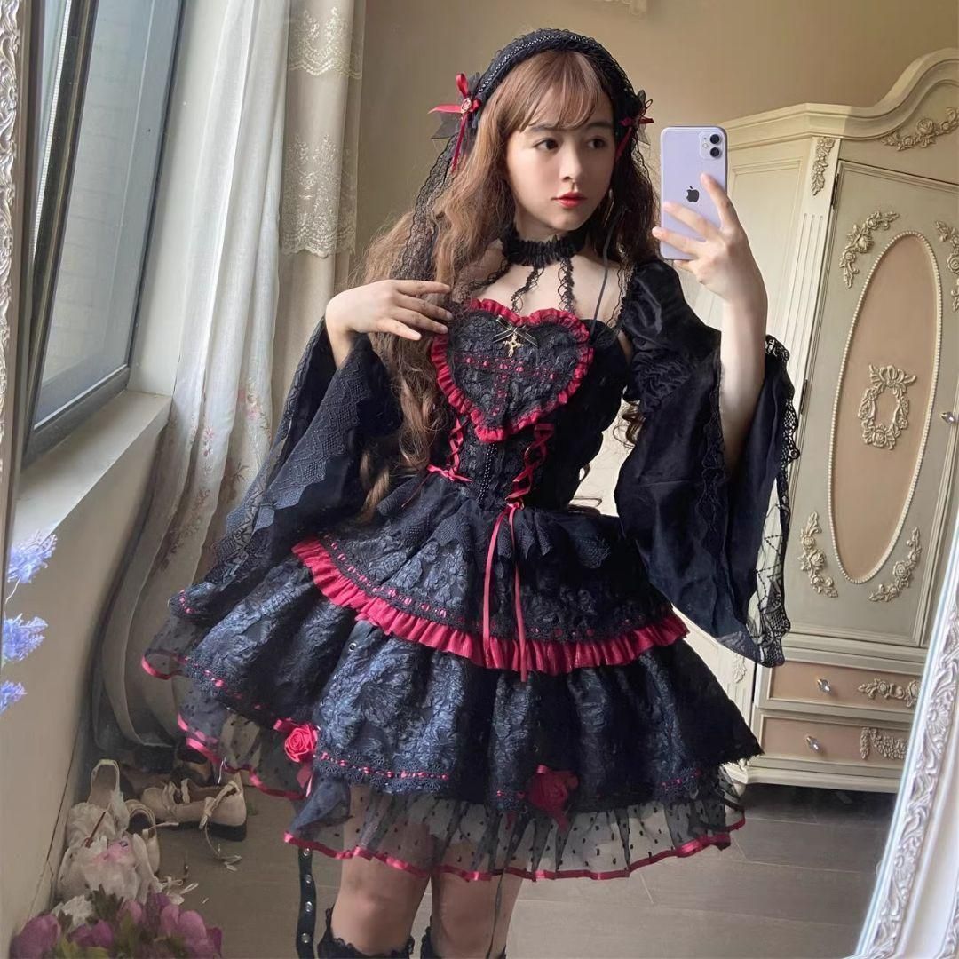 LT-181 豪華姫系 lolita 可愛 レトロ風 オリジナル jsk ロリータ ワンピース 美しい刺繍