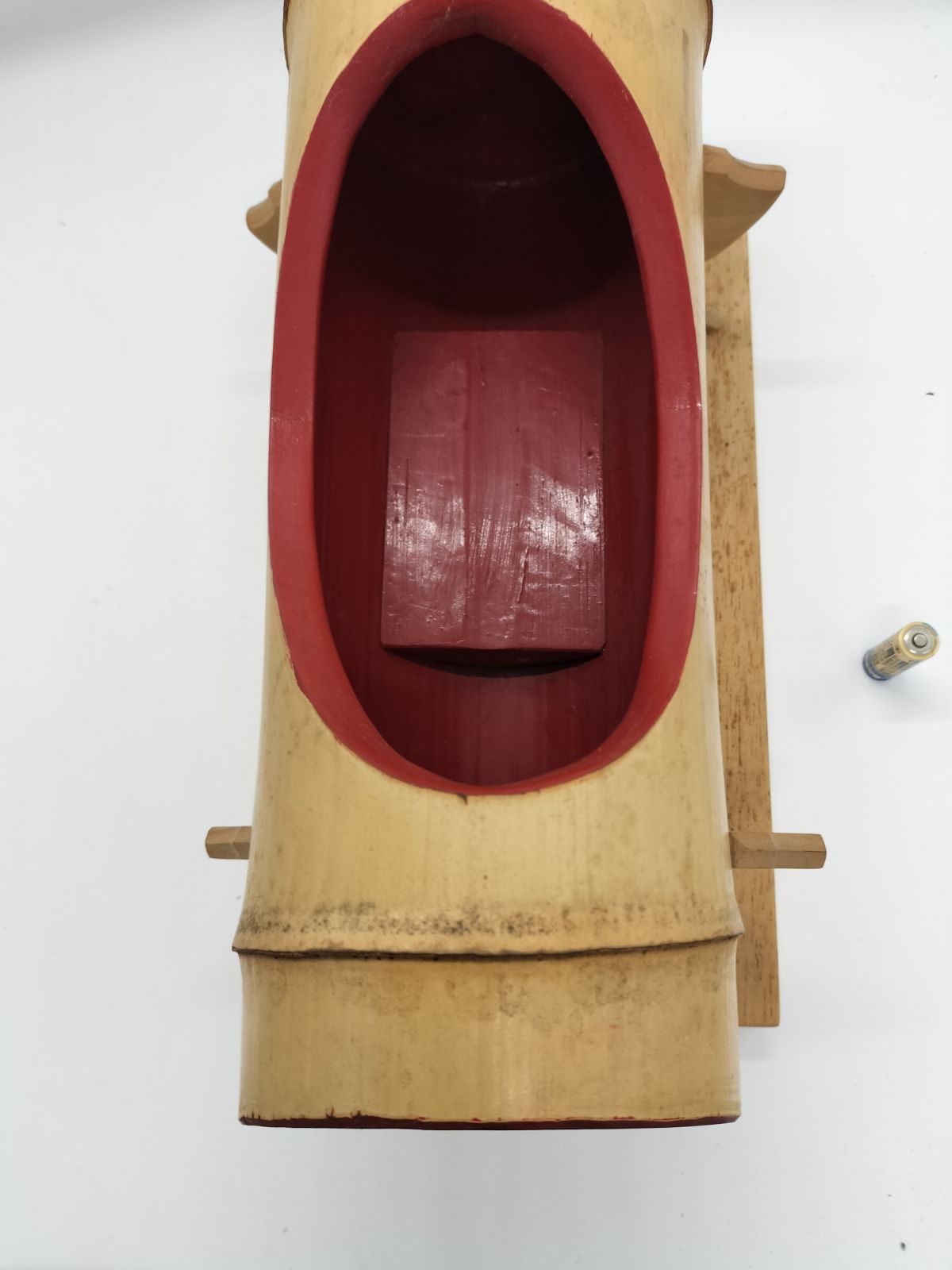 花器 竹製 円形 黄色 赤色 飾台付 窯 工房 池坊 変形 シンプル 生花