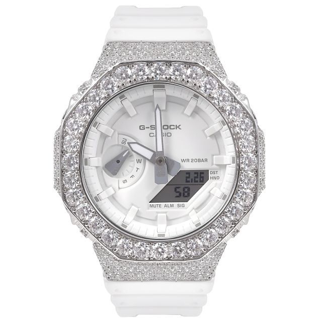 G-SHOCK カスタム GA2100 モアサナイト Moissanite .925Silver
