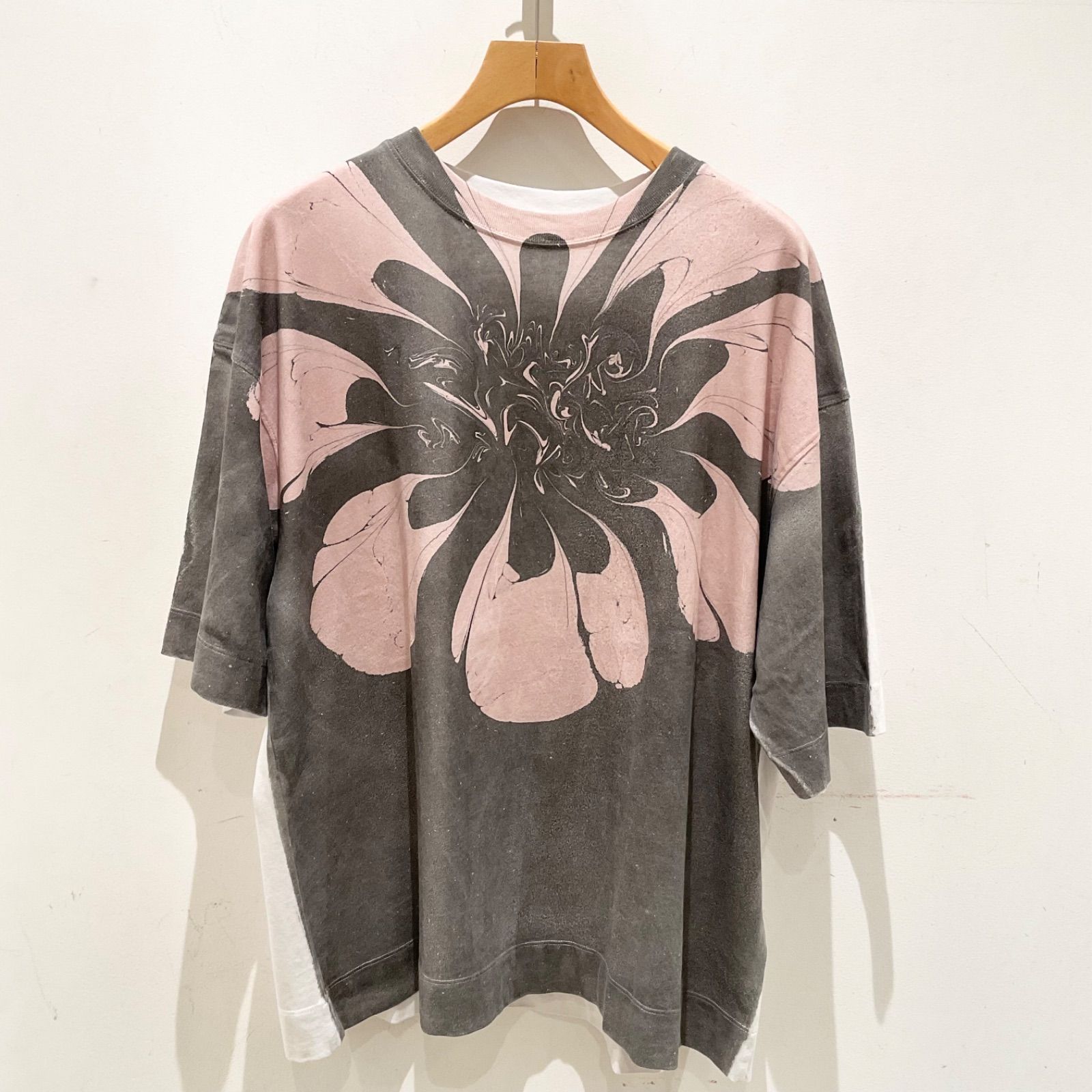 dries van noten 25ss墨流しシルクシャツ Mサイズ DRIES VAN NOTEN】シースルー シルク 刺繍シャツ 送料関税込