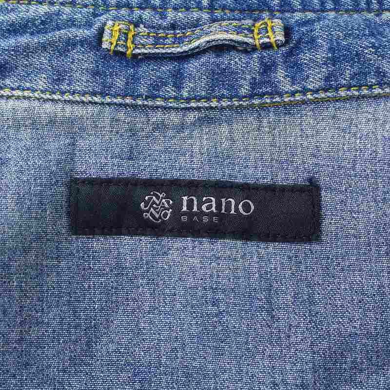 nano universe インディゴデニムシャツ 長袖 ナノユニバース nano universe デニム シャツ 長袖 USED加工