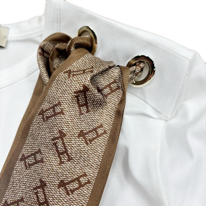 HERNO ヘルノ JG000219D 52003 シルク スカーフ付き Tシャツ