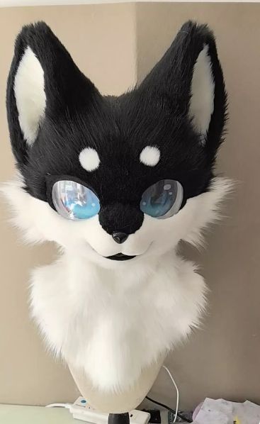 着ぐるみヘッド キツネ NO.150 黒 ブラック 全頭ヘッド ケモノ ファースーツ ぬいぐるみ コスプレ コスチューム kigurumi
