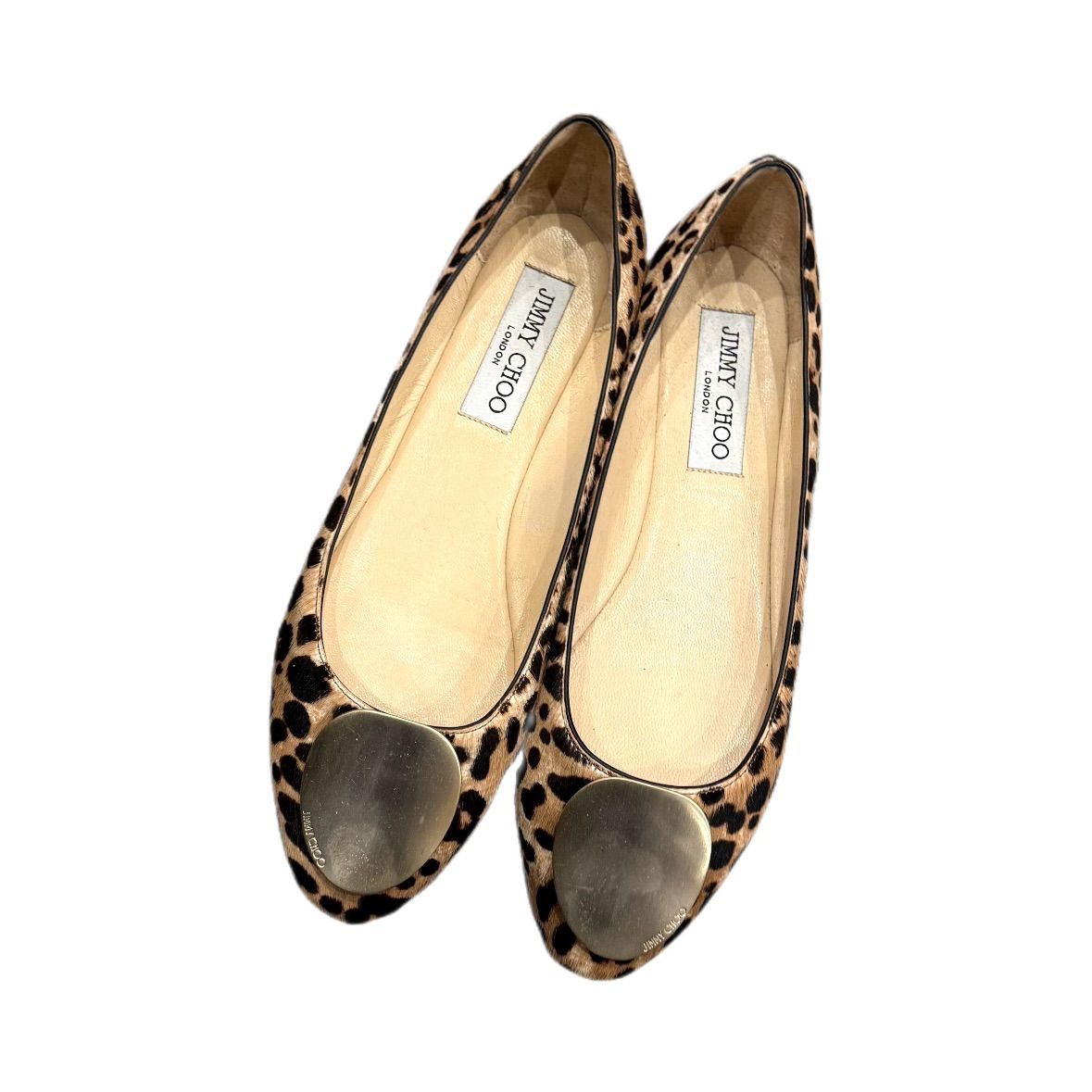 JIMMY CHOO ジミーチュウ ハラコ ヒョウ柄 フラットパンプス 36