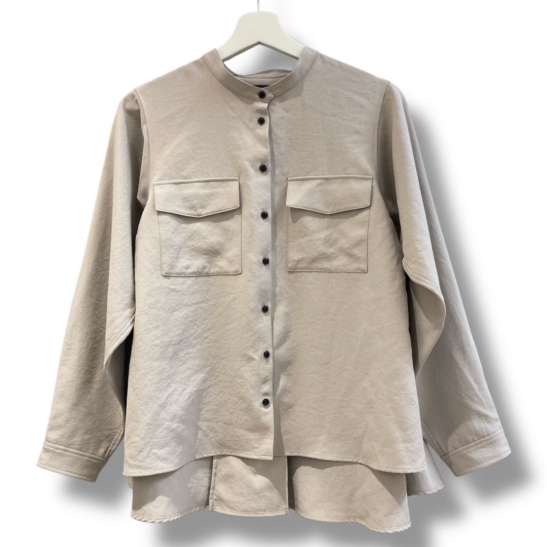 美品 lelil レリル 長袖 ブラウス サンドベージュ サイズ38 591 