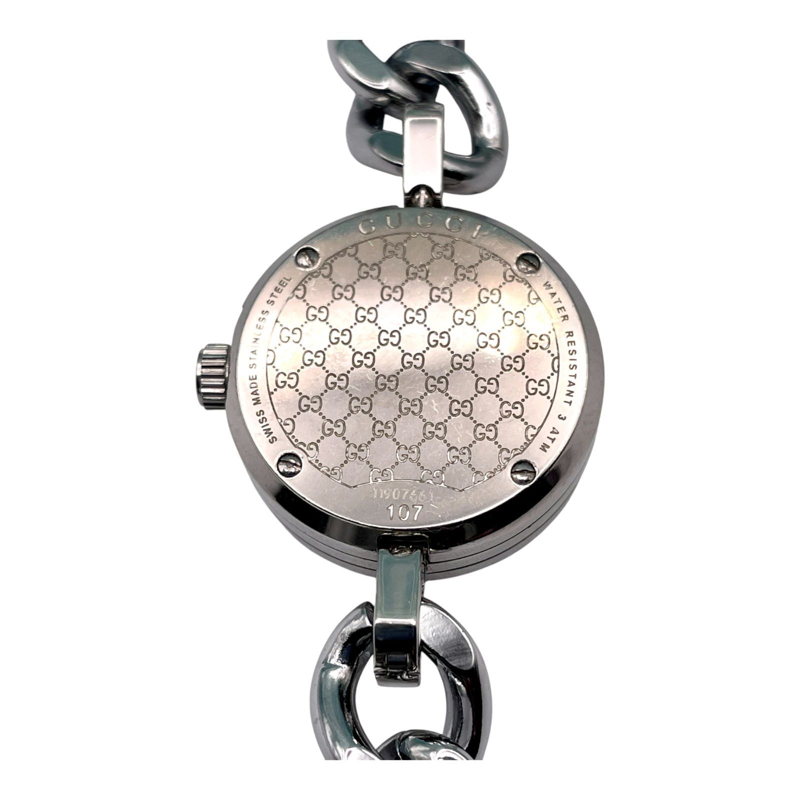 美品 □ GUCCI グッチ 107 レディース 時計 チェーン Gフェイス