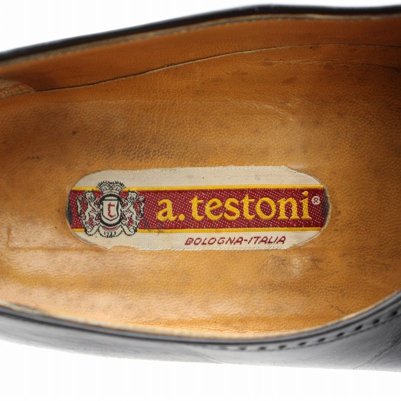 新品同様 アテストーニ タッセルローファー ブラック ア・テストーニ a.testoni ローファー タッセル ローヒール