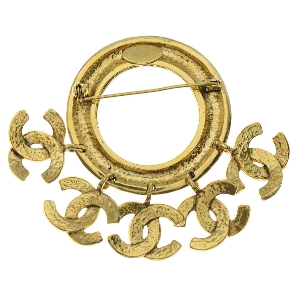 CHANEL シャネル 5連 ココマーク フープ ブローチ ゴールド