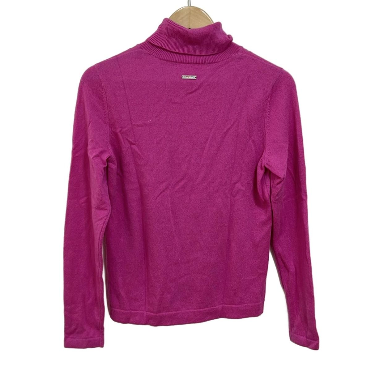 レオナールスポーツ 長袖セーター サイズ40 M レディース - ピンク×ライトピンク タートルネック|カシミヤ|シルク|ラインストーン