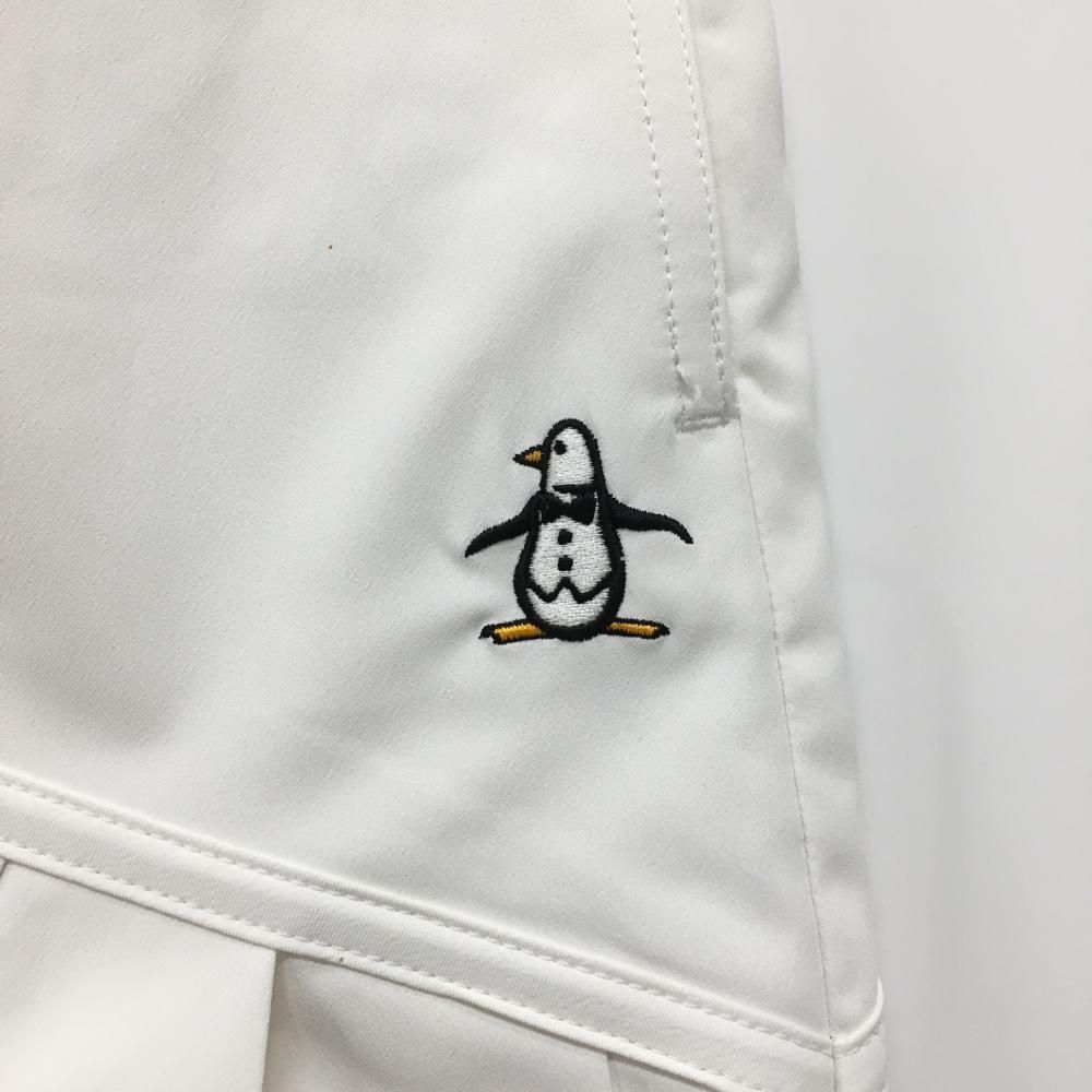 美品！【マンシング】レディース9号 超美品マンシングウェア スカート 白×黒 裾一部プリーツ 内側