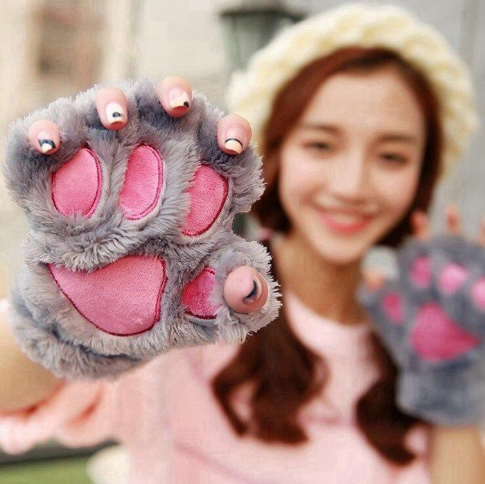 ふわふわロンググローブ爪あり黒猫猫爪ハンドメイド手袋furry 肉球 ふわふわロンググローブ爪あり黒猫猫爪ハンドメイド手袋furry 肉球