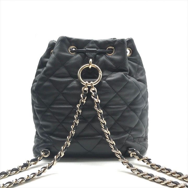 CHANEL ラムスキン チェーン バックパック【ランク:AB】 未使用品 CHANEL シャネル マトラッセ ラムスキン ココマーク