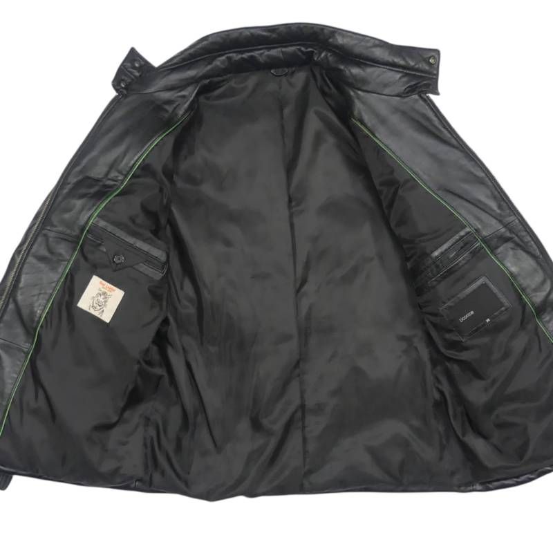 Licorice リコリス ダウンジャケット M レザー 羊革 ラムレザー 黒