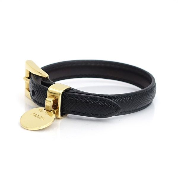 PRADA ブラックレザー ブレスレット｜PRADA レザーブレスレット PRADA
