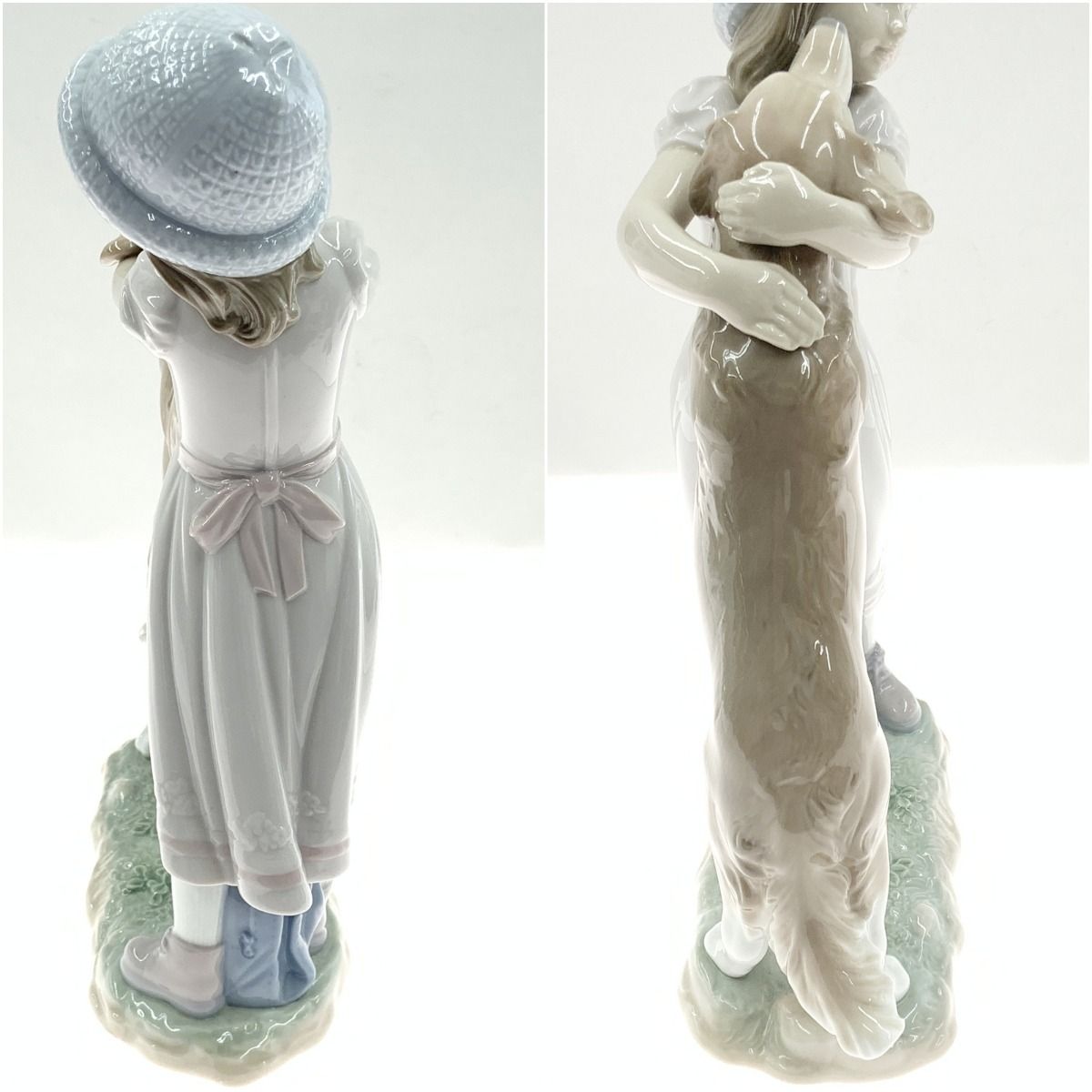 〇〇LLADRO リヤドロ 待ってたよ 犬 少女 フィギュリン 置物 陶器人形 6903