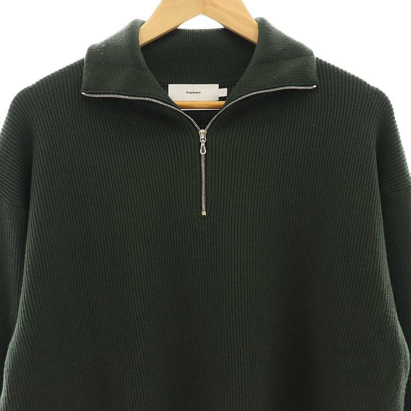 グラフペーパー Graphpaper 22AW High Density High Neck Zip Knit 
