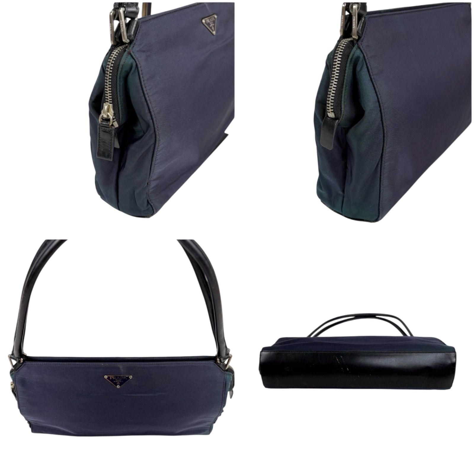 プラダ　PRADA トライアングルロゴ　ミニショルダーバッグ　ダークパープル　紫 プラダ PRADA トライアングルロゴ ショルダーバッグ パープル