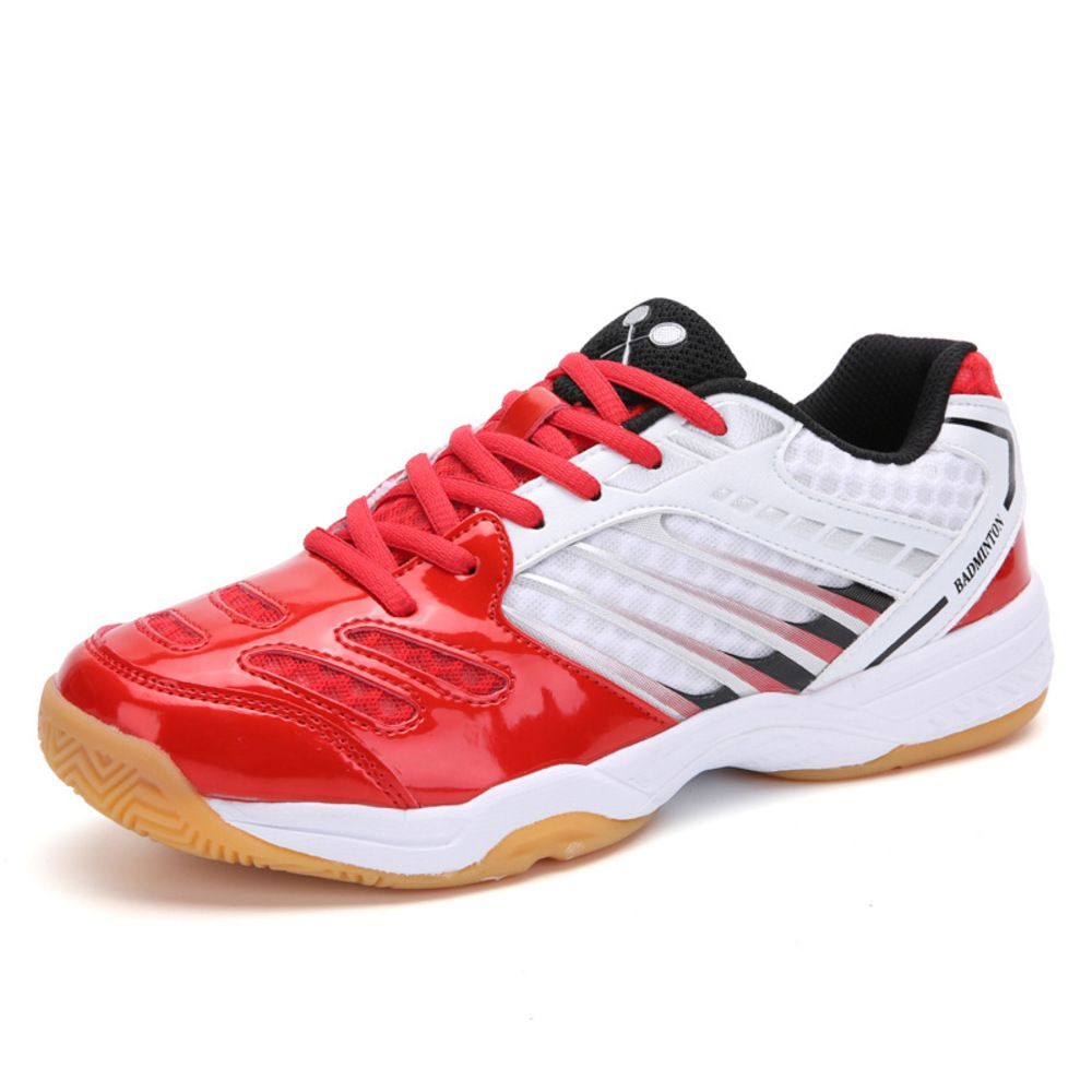 レッド  42(26cm)  スポーツシューズ スニーカー テニス pmyshoes7058 スポーツシューズ メンズ スニーカー スポーツ シューズ バドミントンシューズ 体育館シューズ 紐靴 ひも靴 超軽量 軽量 室内 