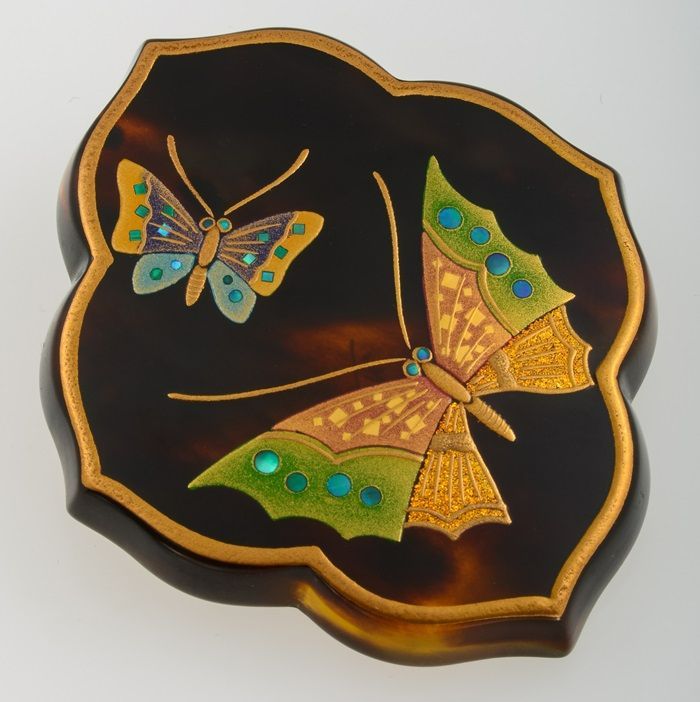 松山武司作 K18 蒔絵 ブローチ ペンダント兼用 品番b23-123