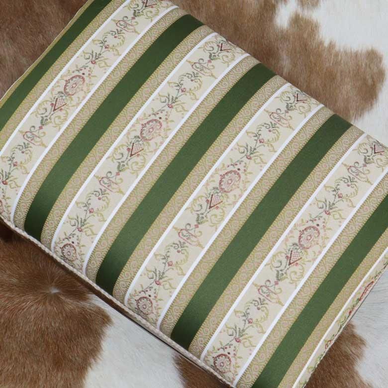 イタリア フットスツール 猫脚 最高 グリーンストライプ 補助椅子 玄関