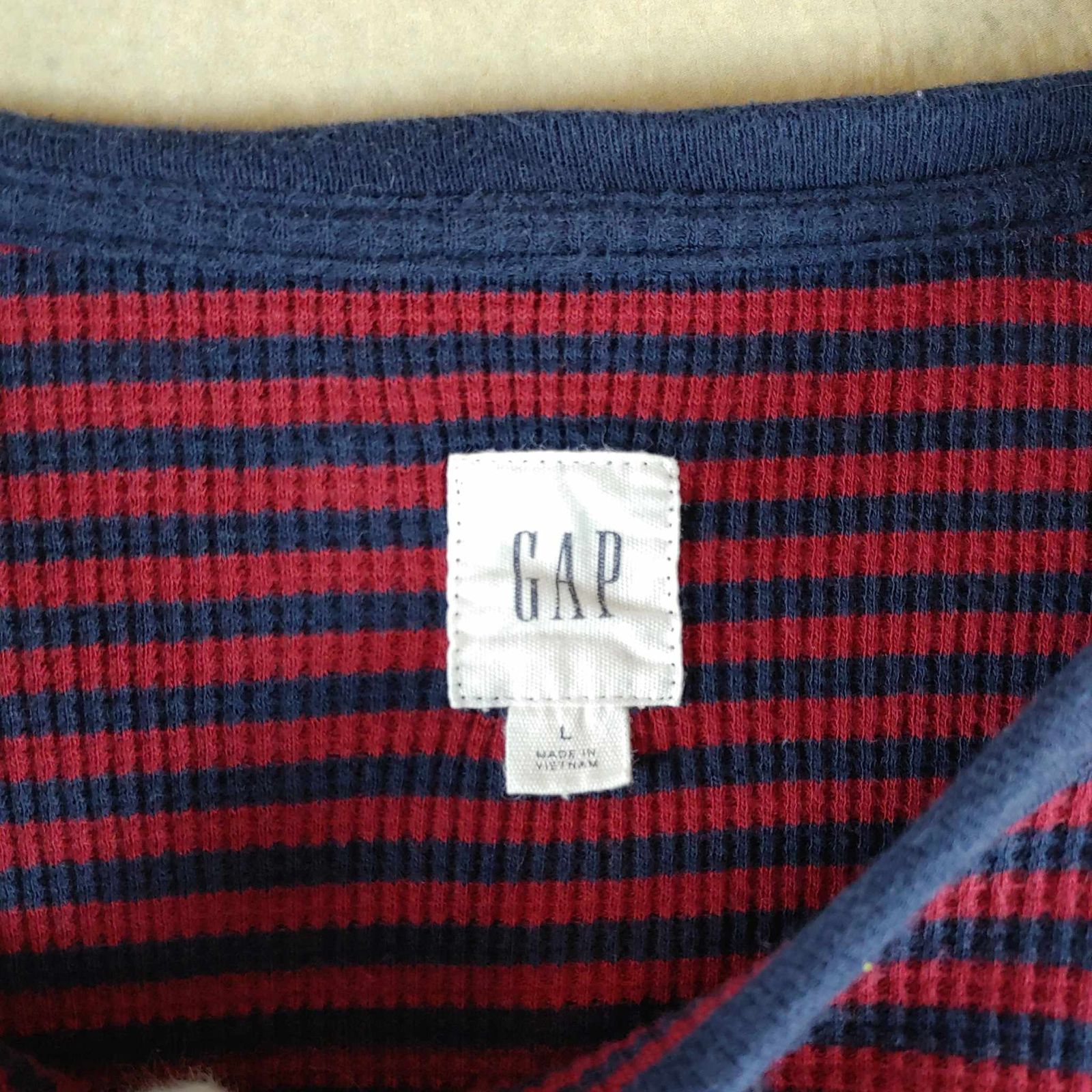 ギャップ　GAP　ロンT　厚手　ボーダー　紫　Lサイズ　コットン