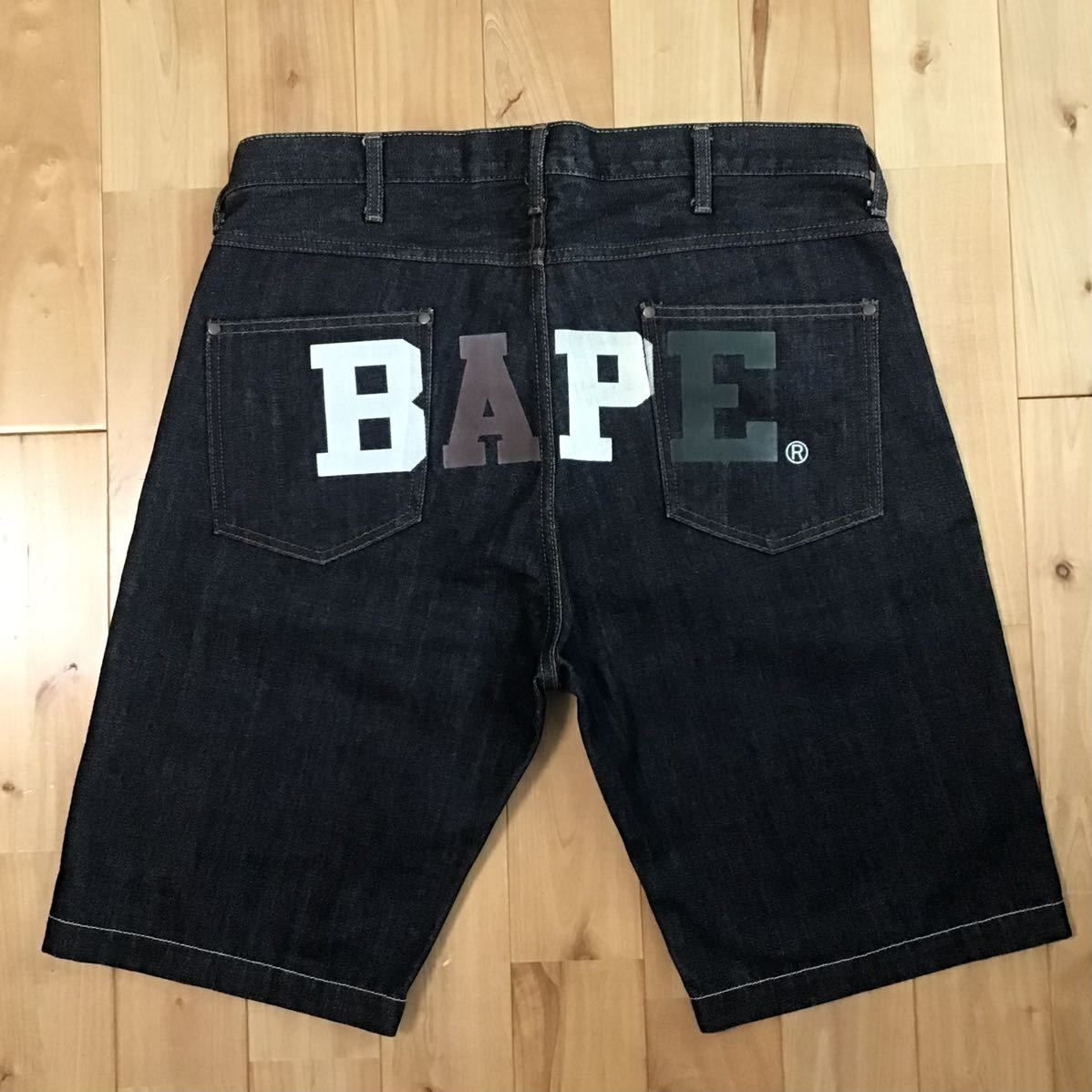 ☆鹿児島限定☆ Kagoshima color BAPE LOGO デニム ハーフパンツ L