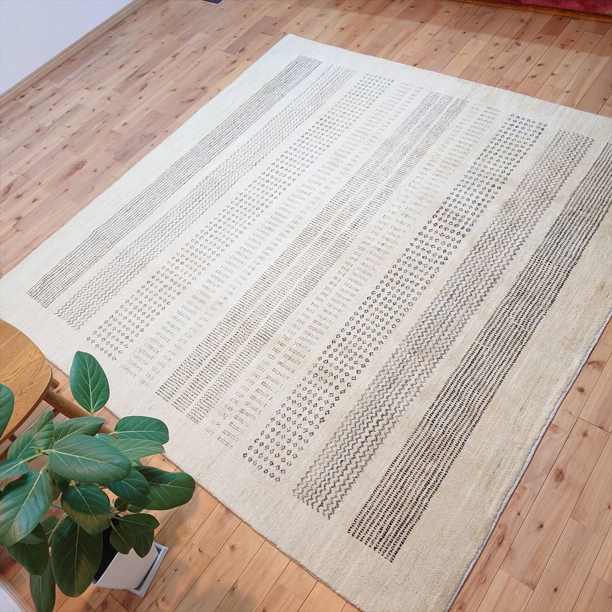 通年18オールシーズン】肌ざわり最高　天然無染ラグ　ガゼニラハット　正方形　199x196cm　デザインP90